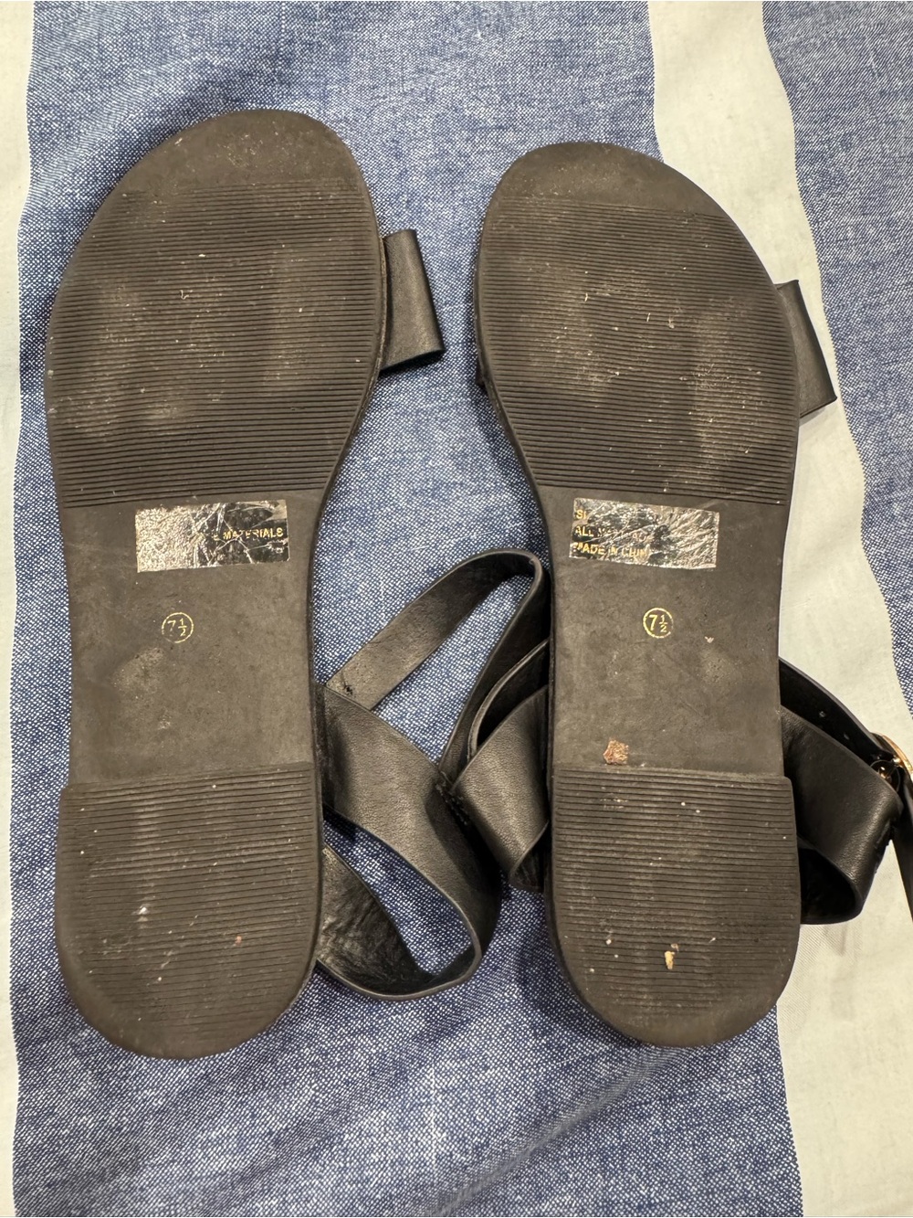 Women’s Tan Leather Sandals with Cream Strap - Picture 5 of 6